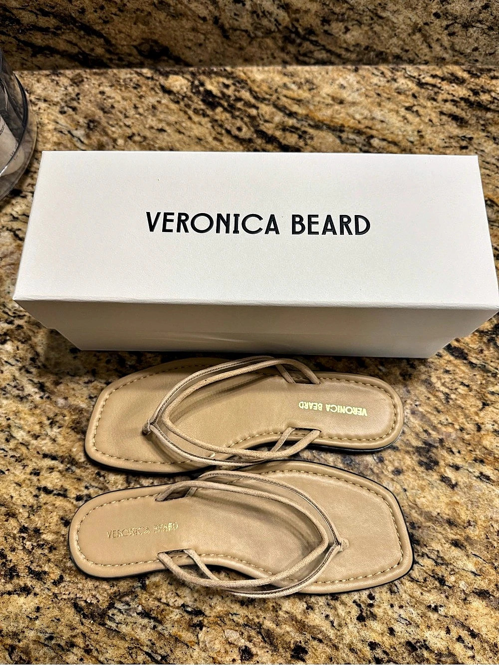 Veronica Beard Clea Piping Thong Sandal Sandals Sand US 6